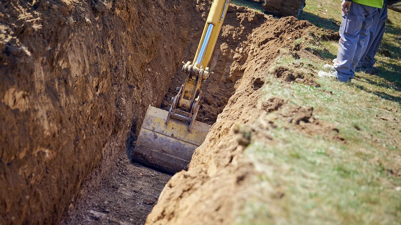 Base preparation and grading before paving